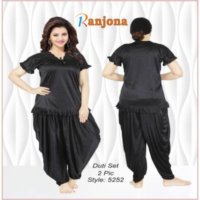 Black Dhoti Style Night Dress (2 Part-BLK)